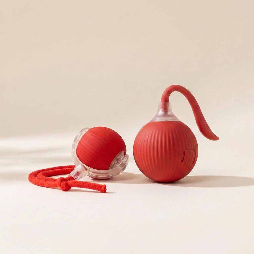 Interactive rolling cat ball toy that moves on its own to trigger chasing