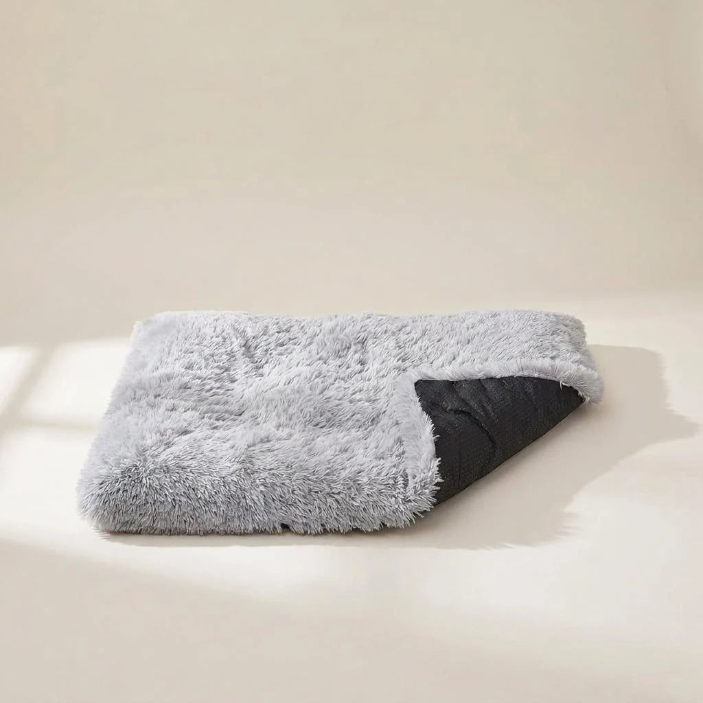 Grey waterproof replacement dog bed cover with zipper, cover only